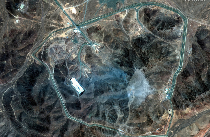 A satellite view shows an overview of Fordow underground complex, after the U.S. struck the underground nuclear facility, near Qom, Iran June 22, 2025. (credit: Maxar Technologies/Handout via REUTERS ATTENTION EDITORS )